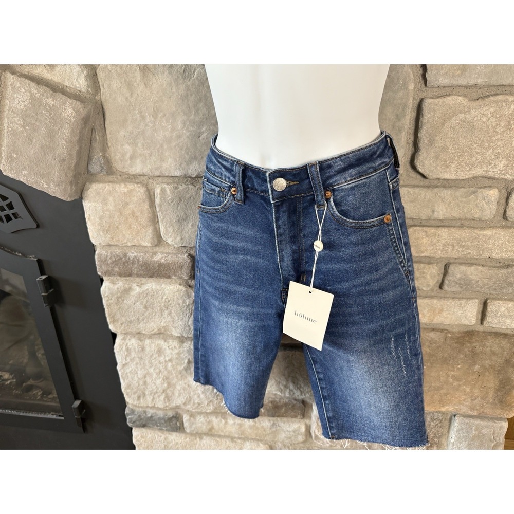 Böhme TNR Jeans Women's Sidekick Denim Bermuda Shorts Size 24 NWT Straight Fit - Picture 3 of 11